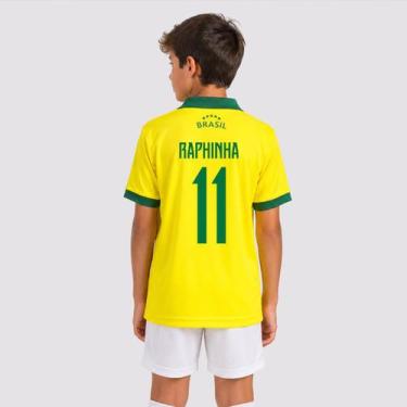 Imagem de Polo Brasil Penta Juvenil Amarela 11 Raphinha - Balboa, 2 ANOS