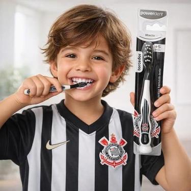 Imagem de Powerdent Escova Dental Infantil Corinthians: Cerdas Macias para Higie