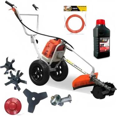 Imagem de Motocultivador Gasolina Profissional Potente 63cc 3hp Evald + Kit Toya