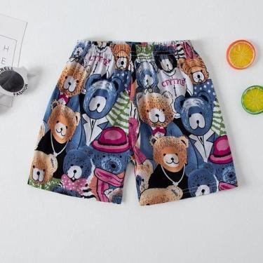Imagem de Shorts De Praia Para Meninos E Meninas Com Cintura Elástica, Estampas 