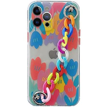 Imagem de Graffiti colorful Bracelet Phone Case For iphone 12 Mini 13 11 Pro XS Max X XR 7 8 Plus SE 2020 Chain Slicone Soft Back Cover,12,For iPhone 11