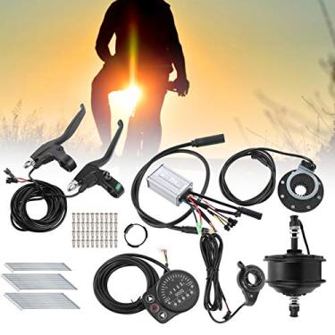 Imagem de 01 Kit de conversão de bicicletas, kit de motor de cubo simples de operar, kit de motor sem escovas de alta resistência para rodas de 61 cm para bicicletas elétricas DIY (Backdrive, tipo de torre inclinada)