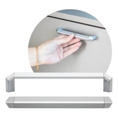 Imagem de Puxador De Guarda Roupa Porta Armario Alumínio 128mm Trip (Cromado Fosco)