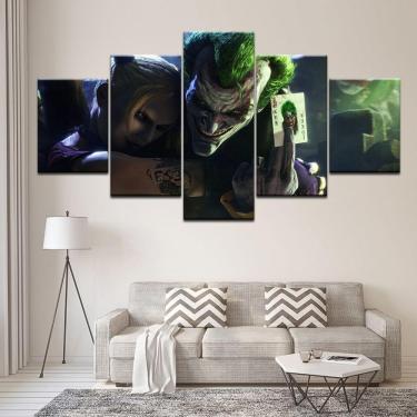 Imagem de Quadro Decorativo Coringa A 5 peças 130x65 cm em tecido