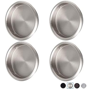 Imagem de Puxador de dedo para porta 4P, 4 Pack, Satin Nickel-4 Pack