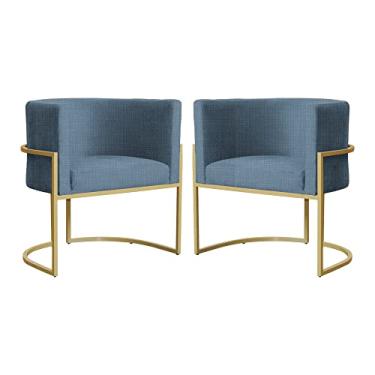 Imagem de Kit 02 Poltronas Decorativa Luana Linho Cores - Ds Estofados