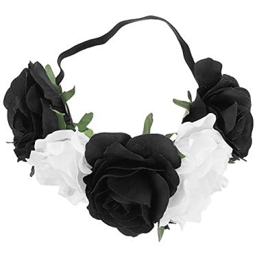 Imagem de Arco De Cabelo Guirlanda De Cabelo De Halloween Tiara Mexicana Faixa De Cabelo De Flor Bandana Do Dia Mortos Flor Do Dia Das Bruxas Flor Mexicana As Flores Noiva Seda Roupas