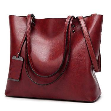 Imagem de ALARION Bolsa feminina com alça superior bolsa de ombro bolsa tipo carteiro, 1 vermelho, Medium