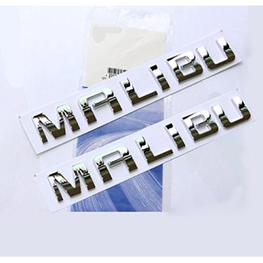 Imagem de Yoaoo 2x OEM Chrome Malibu Placa de nome de liga de emblema de letras brilhante para Gm...