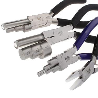 Imagem de The Beadsmith Wire Working Combo 3 Different Wire Wrapping Bending Pliers and Double Nylon Jaw Chain Nose Pliers Use to Create Loops, Jump Rings & Protect Wire While Jewelry Making 4 Piece Set