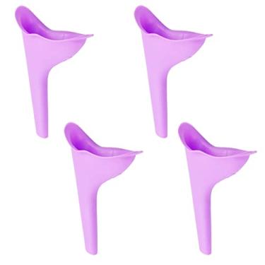 Imagem de Dispositivo de micção feminino, copos de urina de funil feminino portátil para viagem - silicone reutilizável para mulheres mictório xixi para acampamento e viagem (4 peças)