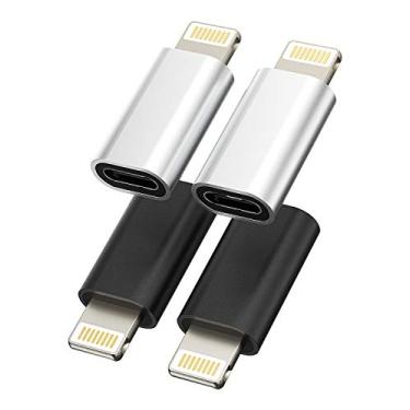 Imagem de zoyuzan Adaptador de Carga USB C Fêmea para Macho Lightning, Pacote com 4 Unidades, Compatível com iPhone 12/11 Pro Max/11/SE/X/XR/XS/8/7/6Plus/iPad Air