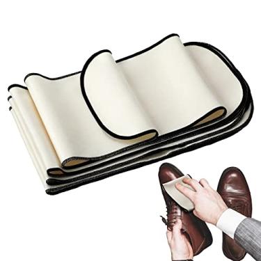Imagem de 4 peças de pano de brilho de sapato tecido de camurça pano de polimento para sapatos de limpeza botas e produtos de couro, 50 cm x 12 cm