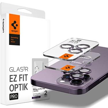 Imagem de Spigen Película protetora de tela para lente de câmera [GlasTR EZ Fit Optik Pro] projetada para iPhone 14 Pro Max/iPhone 14 Pro [compatível com capas] - roxo profundo [pacote com 2]