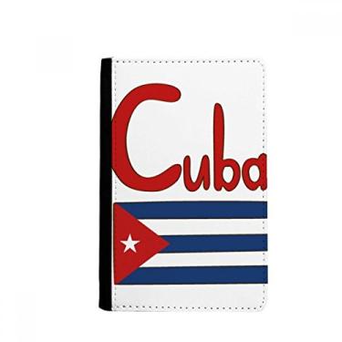 Imagem de Porta-passaporte bandeira nacional de Cuba padrão azul vermelho porta-passaporte Notecase Burse capa carteira porta-cartão, Multicolor