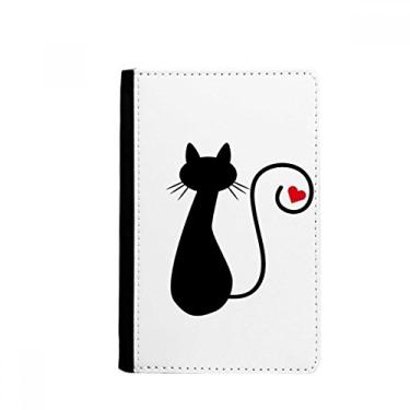 Imagem de Porta-passaporte animal sentado coração gato sentado Sihouette porta-passaporte Notecase Burse capa carteira porta-cartão, Multicolor