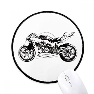 Imagem de Tapete de mouse preto para computador com estampa de ilustração de motocicleta