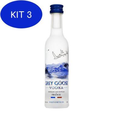 Imagem de Kit 3 Miniatura Vodka Grey Goose 50Ml