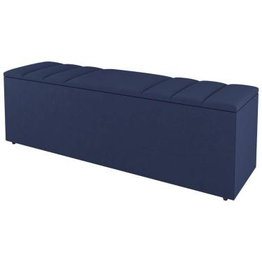 Imagem de Calçadeira Baú King Size Grace 190Cm Suede Azul