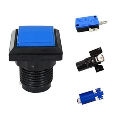 Imagem de MOOKEENONE 33 x 33 mm Botão Arcade Quadrado Botão Luz LED Iluminada com Microswitch para Painéis de Controle