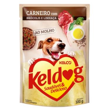 Imagem de Ração Úmida Cães Keldog Sachê Carneiro, Brócolis e Linhaça 100g