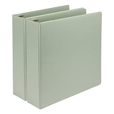 Imagem de Samsill Earth's Choice, fichário durável de 5 cm com vista em D, pacote com 2, certificado USDA de base biológica, ecológico, verde sálvia