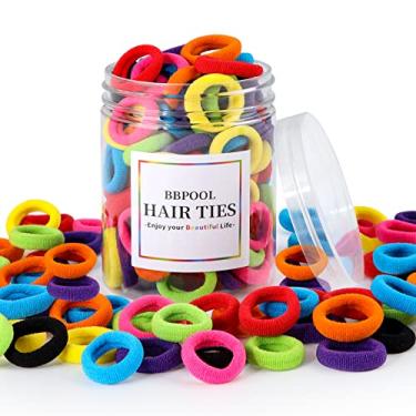 Imagem de 120 peças de elásticos de cabelo para meninas, multicoloridos, sem costura, macios, elásticos para rabo de cavalo pequenos, para meninas, crianças, 2,5 cm de diâmetro