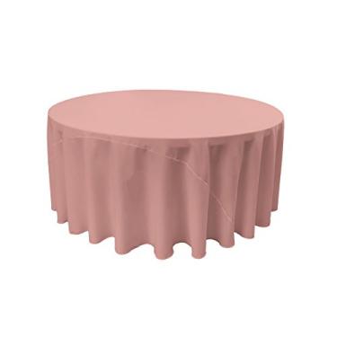 Imagem de LA Linen Toalha de mesa redonda de popelina de poliéster 33 cm, rosa empoeirada