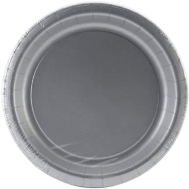 Imagem de Creative Converting Pratos de jantar, 22 cm (8,75"), prata brilhante