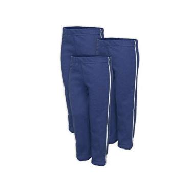 Imagem de Kit 3 Calça de Moletom Flanelada Infantil Azul Marinho Tamanho 04