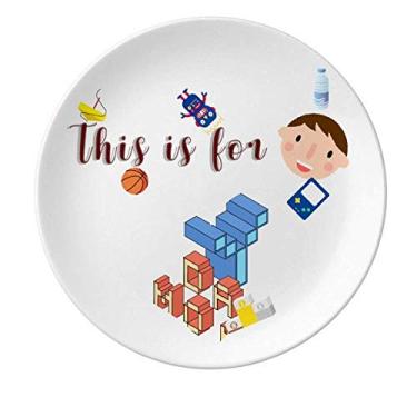 Imagem de Prato de porcelana Monday Good Day Work Jantar redondo Prato Boy Man