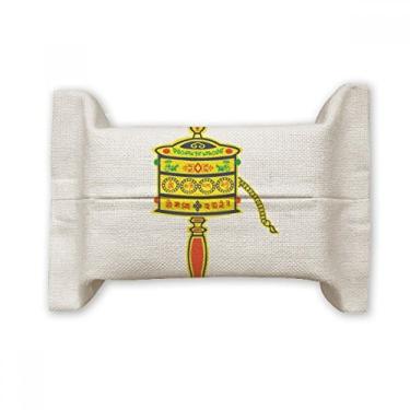 Imagem de Capa de papel para lenços faciais em sânscrito com roda de oração da Culture Religion