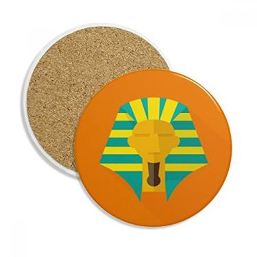 Imagem de Caneca de vidro de faraó com padrão abstrato do antigo Egito Caneca de proteção de mesa Pedra absorvente