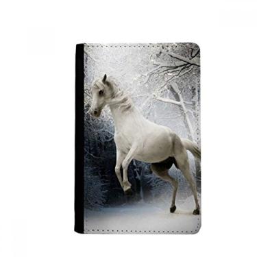 Imagem de Porta-passaporte White Horse Science Nature Scenery Notecase Burse capa carteira porta-cartões