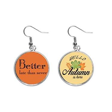 Imagem de Better Late Than Never Art Deco Presente Fashion Ear Pendente Folha Outono Brinco Joia