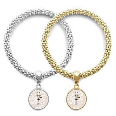 Imagem de DIYthinker Cabeça de animal de veado com efeito artístico, pulseira de amante colorida, pingente, joia para presente de casal