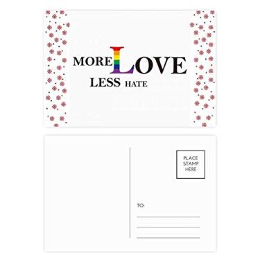 Imagem de LGBT Bandeira de Arco-íris Mais Amor Menos Odio Natal Flor Celebração Cartão Postal Cartão Cartão Bênção