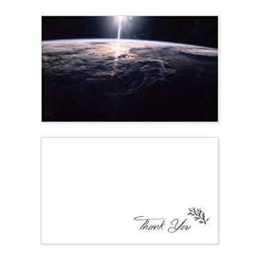 Imagem de Cartão de agradecimento aéreo com estrela misteriosa do universo espacial aniversário comemorações casamento agradecimento