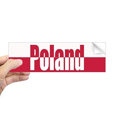 Imagem de DIYthinker Adesivo retangular de para-choque com nome da bandeira da Polônia para notebook e janela