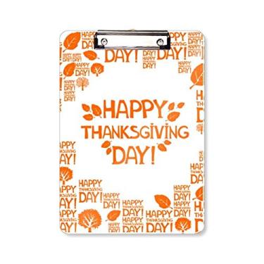 Imagem de Prancheta abstrata com estampa de palavras de Ação de Graças, pasta, bloco de notas A4