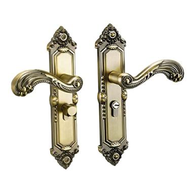 Imagem de Conjuntos de fechadura de maçaneta de porta de madeira, bronze, h