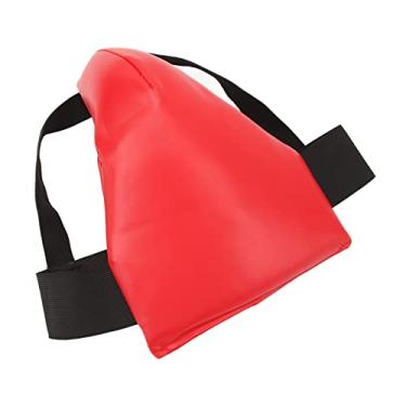 Imagem de Protetor de Virilha para Treinamento de Boxe Kickboxing Absorção de Choque Ventilado Ajustável Jockstrap Guarda Abdominal Vermelho (L)