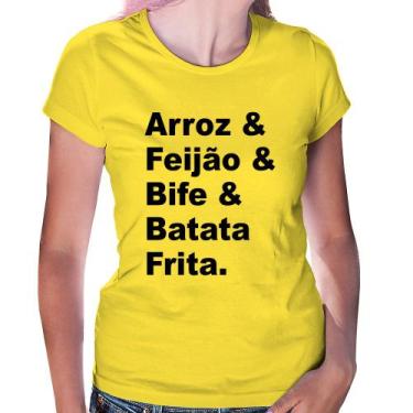 Imagem de Baby Look Arroz & Feijão & Bife & Batata Frita - Foca Na Moda