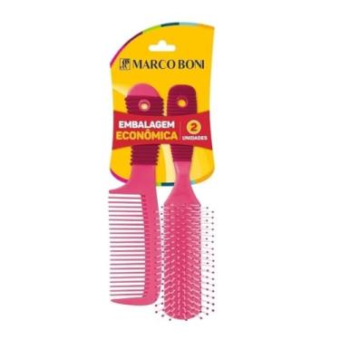 Imagem de Kit Pente e Escova, Embalagem Econômica, 1215, Marco Boni, Cores Sortidas, 2 Itens, Marco Boni