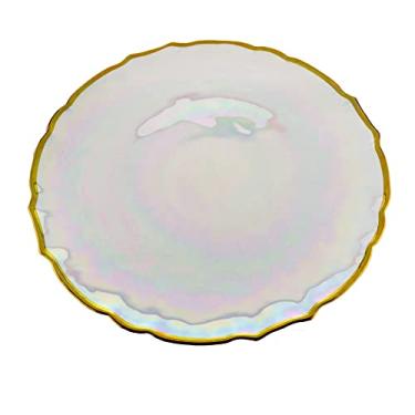 Imagem de SOUSPLAT CRISTAL C/BORDA DOURADA RAINBOW 33cm