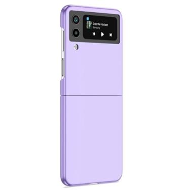 Imagem de Para samsung z flip 5 4 3 2 caso untra fino anti-impressão digital à prova de choque capa dura para telefones z flip, roxo, para galaxy z flip 3