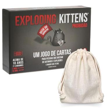 Imagem de Kit Galapagos Jogos Explonding Kittens Proibidao + Porta Jogos e Cartas