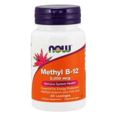 Imagem de Methyl B12 Methylcobalamin 5000Mcg (60 Pastilhas) Now Foods