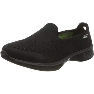 Imagem de Skechers Performance Go Walk 4 - Tênis de caminhada feminino Pursuit, Preto, 7 Wide