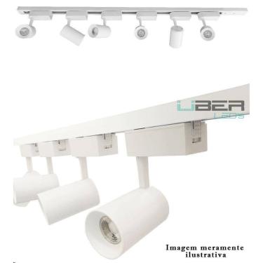 Imagem de Kit Trilho Eletrificado 1M 4 Spot Branco 7W Luz Amarela